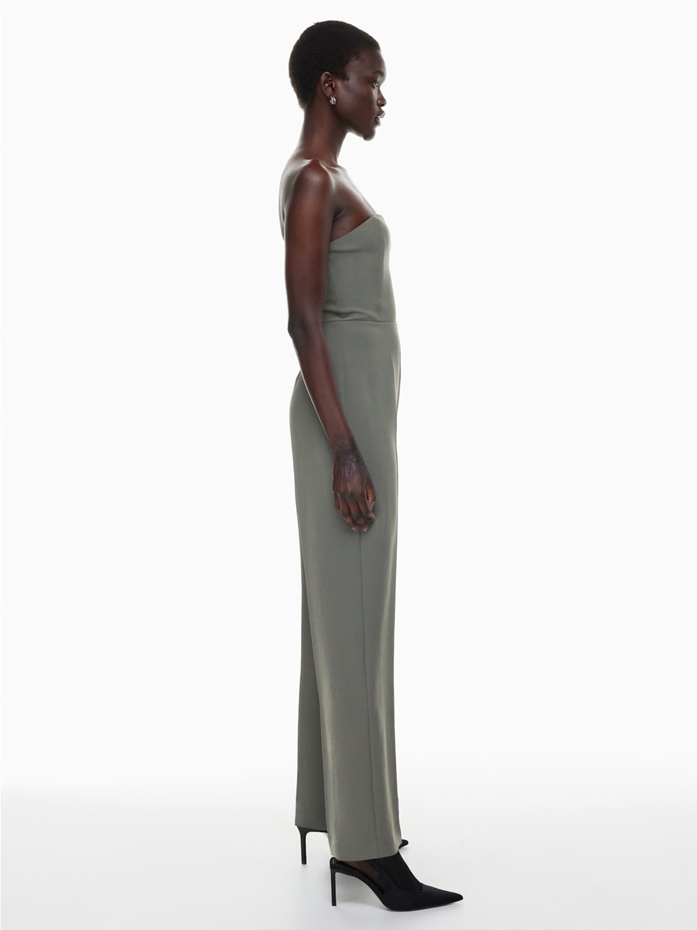 Aritzia Wilfred Endless Jumpsuit - Strapless Wide-Leg Jumpsuit in Gray - Picture 3 of 10
